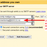 Gmail - set SMTP server credentials