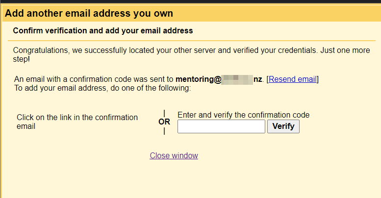 Verify sending address in Gmail